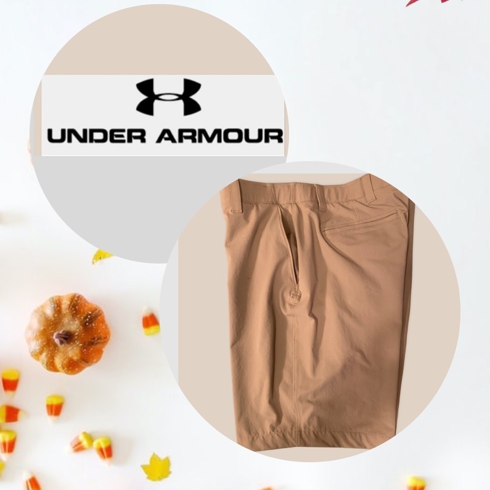 Under Armour Heat Gear Men’s Khaki Golf Shorts - Picture 2 of 6